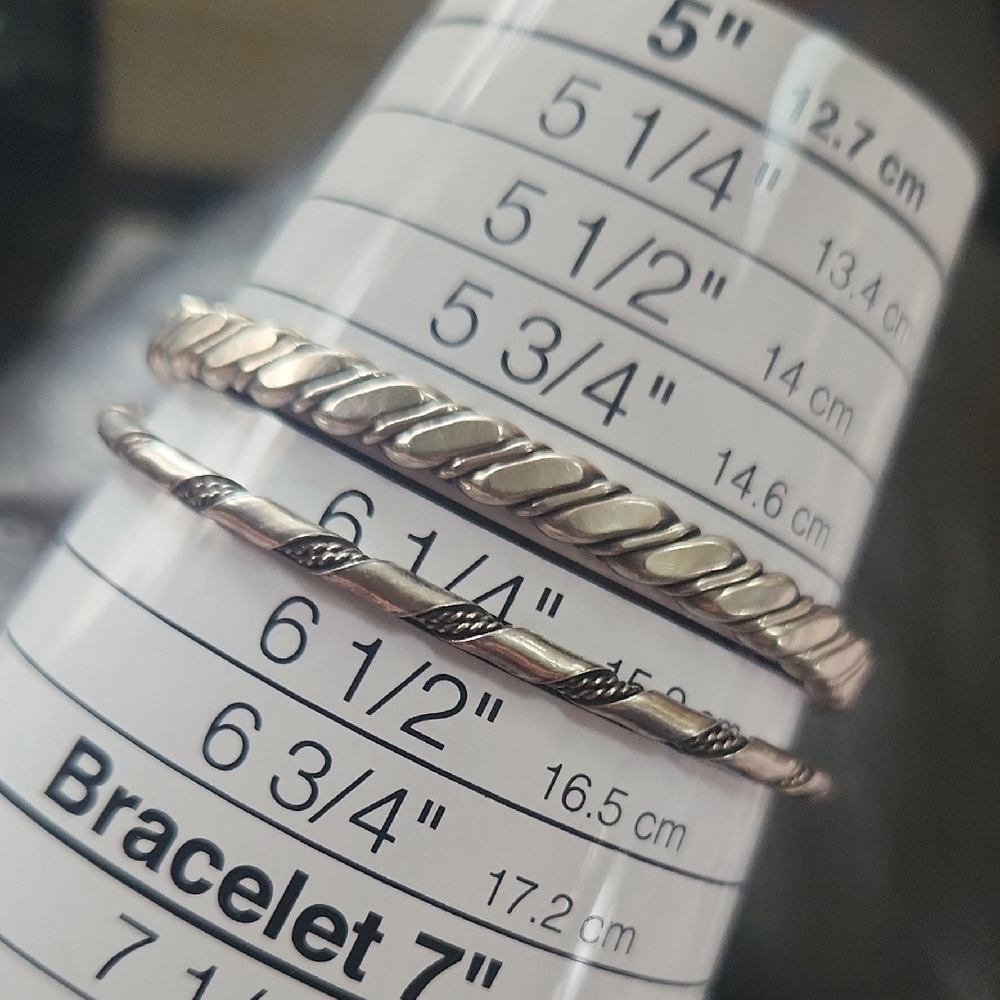 Silver Twisted Bangles Tested Sterling Silver